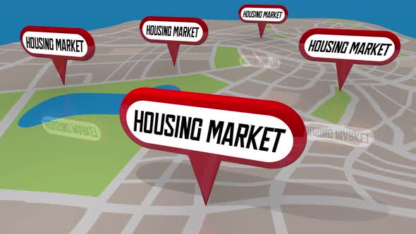 Housing Market Map Pins Homes Houses For Sale Economy alt