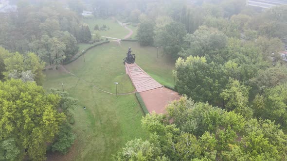 Kyiv, Ukraine Aerial View in Autumn : Babi Yar - the Place of the Murder of Jews During the Second alt