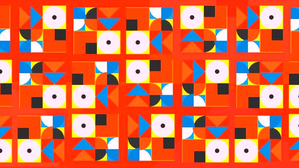 Colorful Background with Moving Geometric Shapes in Kaleidoscope Style alt