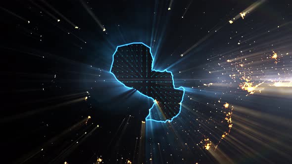 Realistic Earth Night Shining Country Paraguay alt