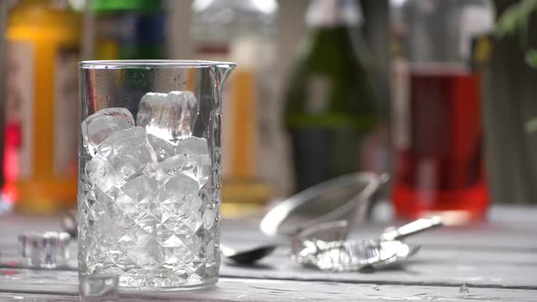 Jug Filled with Ice Cubes. alt