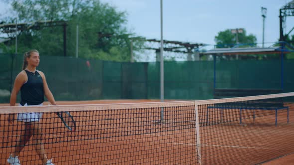 Concept of Healthy Lifestyle at the Tennis Court