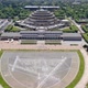 Aerial view of the Multimedia Fountain next to Centennial Hall, Wroclaw, Poland - VideoHive Item for Sale