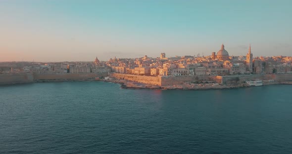 ancient capital city of Valletta Malta with port alt