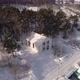 Drone shot of new white modern residential house at winter near the forest 07 - VideoHive Item for Sale