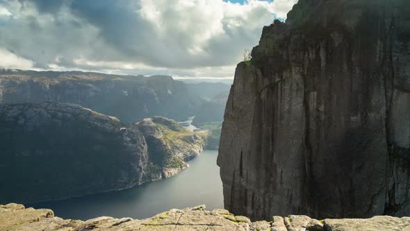 View from Preikestolen Mountain in Norway alt