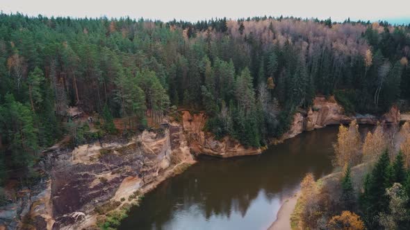 Erglu Cliffs and Great View on the Gauja River Cesis, Latvia alt