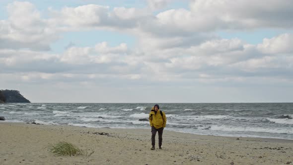 Man Bearded at Sea in Autumn