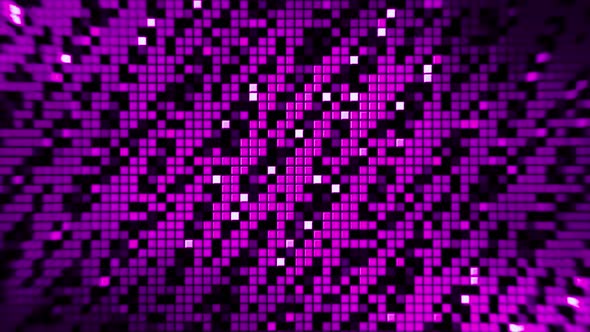 Abstract colorful running pixels background, seamless loop, Motion Graphics