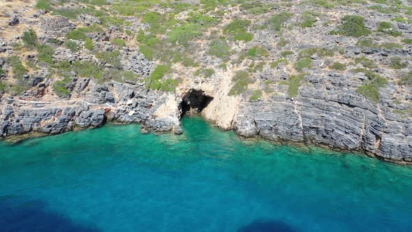 Aerial View of Kalydon Island, Crete, Greece