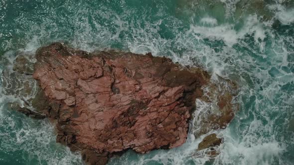 Aerial view of rocky coast of the Adriatic sea alt