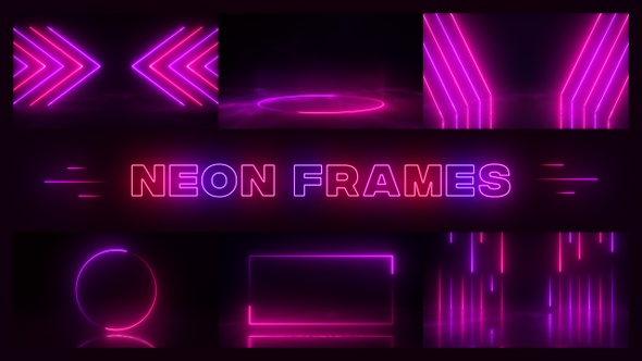 Colorful Glowing Neon Frames Backgdrops Pack alt