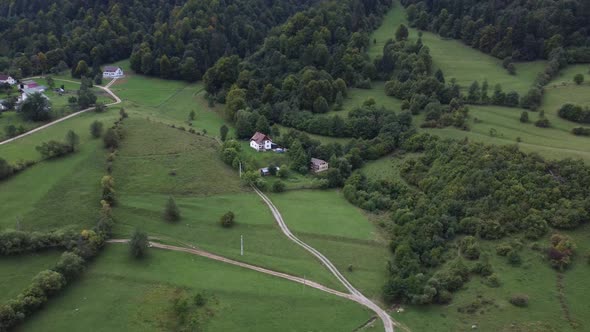 Romanian House in Aerial Drone Shot