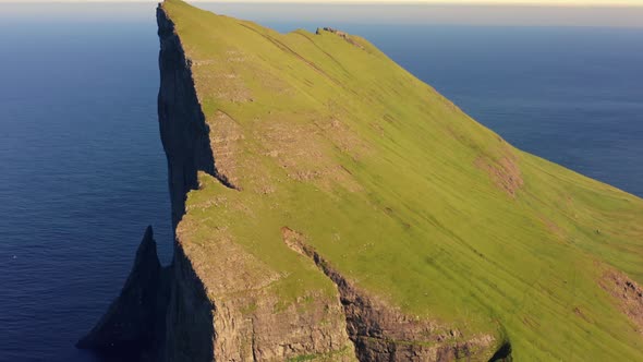 Drone Shot Of Mylingur Mountain On Streymoy Island alt