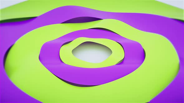 Wavy 3d Circle Purple Green Background