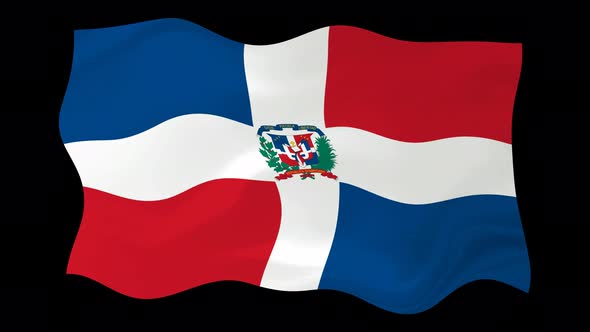 Dominican Republic Waving Flag Animated Black Background alt