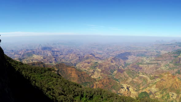 Panoramic on the Ethiopian plain and rift valley from the Simien Mountains Ethiopia Africa alt