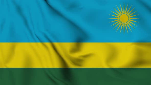 Rwanda flag seamless waving animation