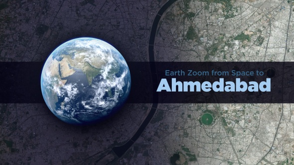 Ahmedabad (India) Earth Zoom to the City from Space