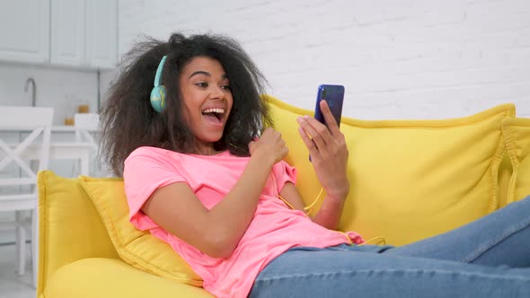 Woman listening to music.