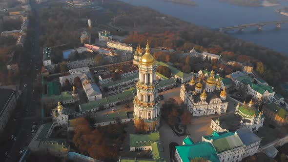 Drone Footage Aerial View of Kiev Pechersk Lavra