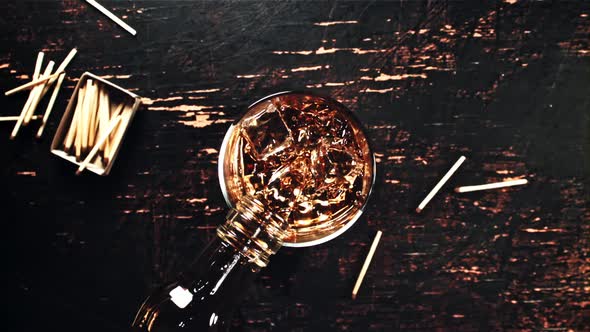Whiskey is Poured Into the Glass alt