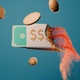 3D Bundle Of Cash Being Disintegrated And Coins Inflated As Balloons. - VideoHive Item for Sale