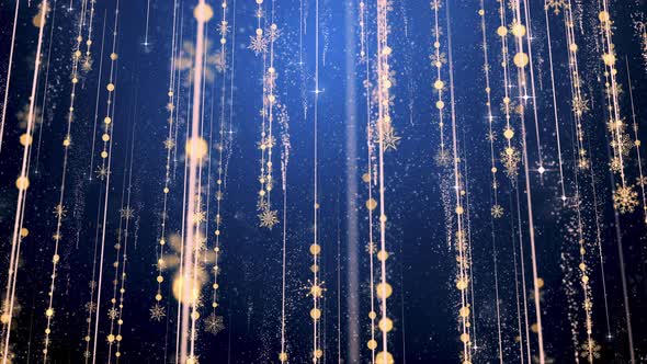 Christmas Background with Snowflakes Particle Light on Blue