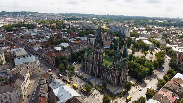 Aerial View of the Catholic Church