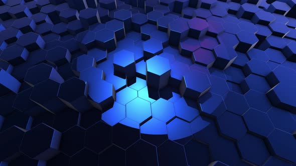 abstract blue background with hexagons