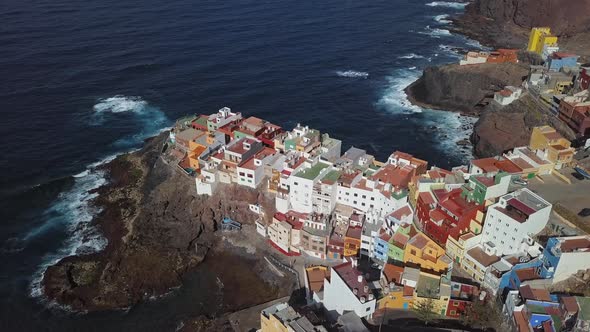 Aerial View of Small Village Caleta De Arriba, Gran Canaria alt