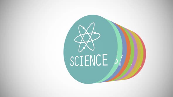 Typography and icon animation presents different areas of human activity. alt