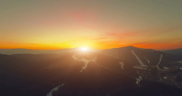 Ski Resort in Mountains alt