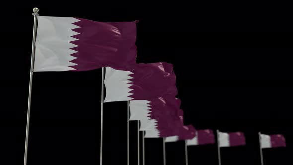 Qatar Row Flag With Alpha