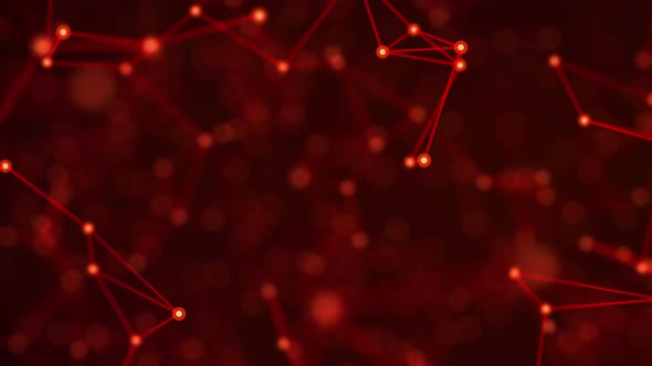 Abstract Red Digital Internet Social Network Background 4K