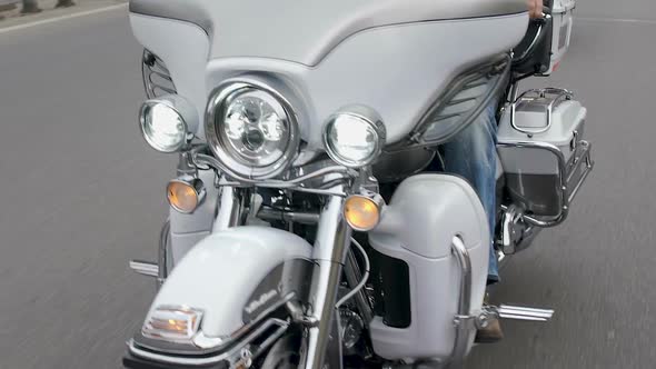 Motorcyclist Riding Bike on Road, Motocross Racing, Go Ahead for Adventure alt