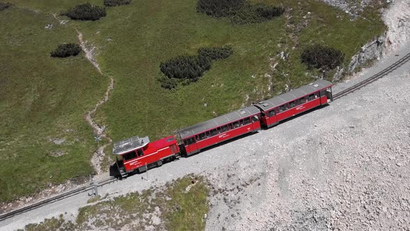 Aerial of Schafberg Train, Upper Austria alt