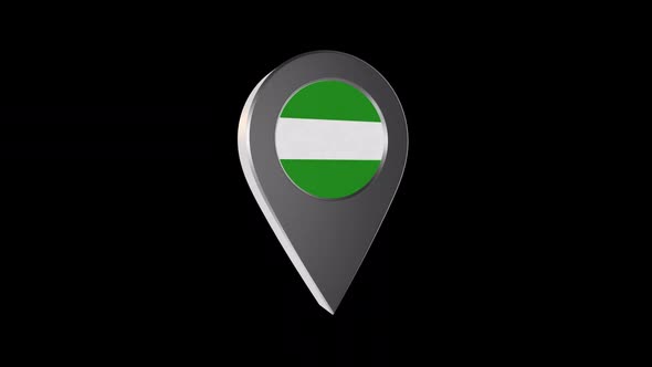 3d Animation Map Navigation Pointer With Flag Of Rotterdam (Netherlands) With Alpha Channel - 2K alt