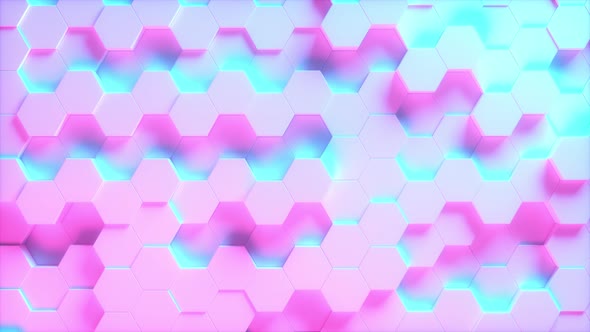 Colorful Hexgon Flowing Background