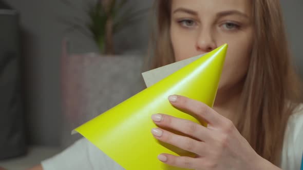 Girl Makes Cardboard Crafts for the Holiday alt