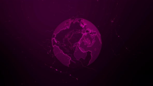 Pink Color Digital Earth Animation, Motion Graphics | VideoHive