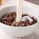 Pouring Milk into Bowl with Cocoa Shell-Shaped Cereals - VideoHive Item for Sale