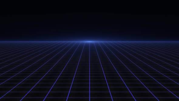 Retro Futuristic Blue Grid Background