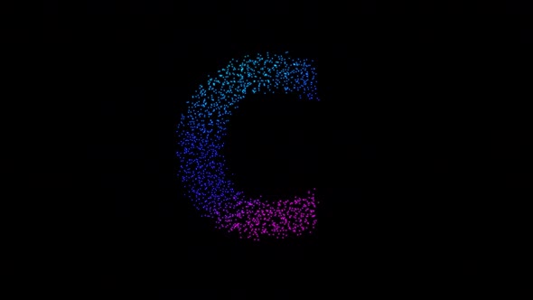 C Letter Gradient With Particles