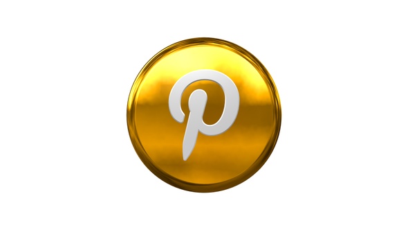 Golden 3D Pinterest Icon alt