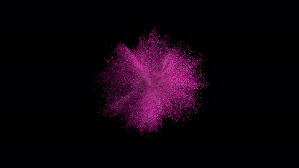 Explosion of Purple Powder in Delayed Action with Millions of Particles and Smoke alt