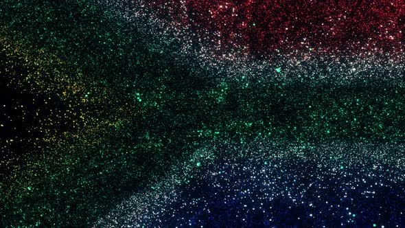 South Africa Flag With Abstract Particles