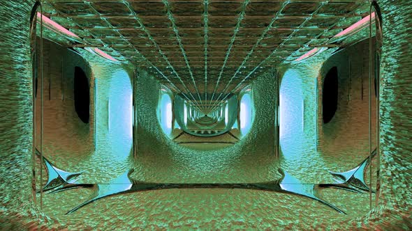 A 3D Illustration of  FHD 60FPS Surreal Tunnel with Holes