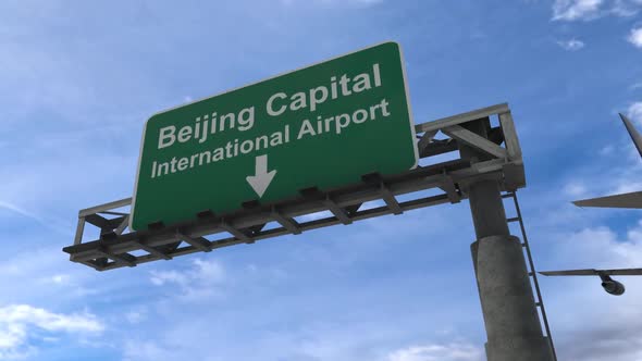 Airport Beijing Capital Sign flyover