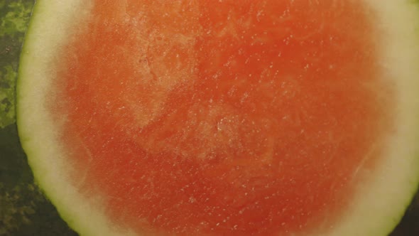 Cut Ends Of Sweet Watermelon - Extreme Closeup Shot alt